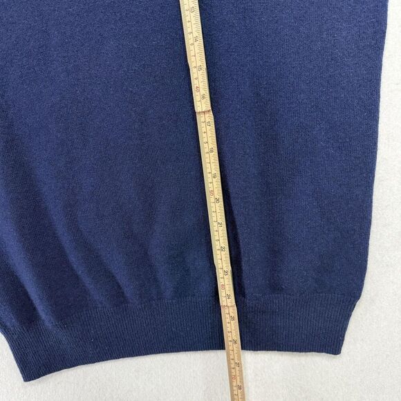 Saddlebred Sweater Men M Blue V Neck 100% Cashmere Pullover Soft Classic Preppy - Picture 8 of 10